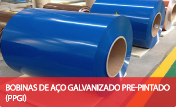 BOBINAS DE AÇO GALVANIZADO PRE-PINTADO (PPGI)